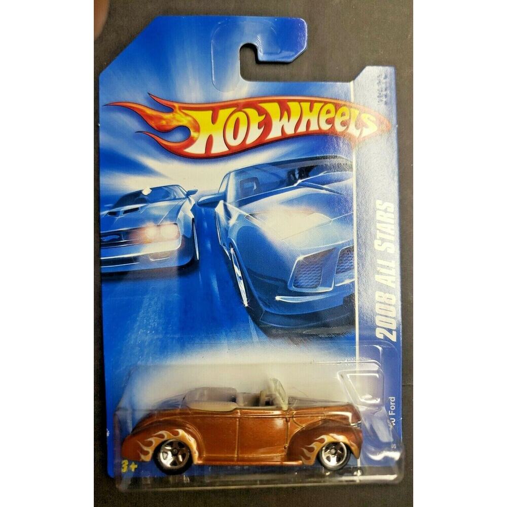 2008 Hot Wheels #69 1940‎ Ford All Stars Brown w/ Flames HW12